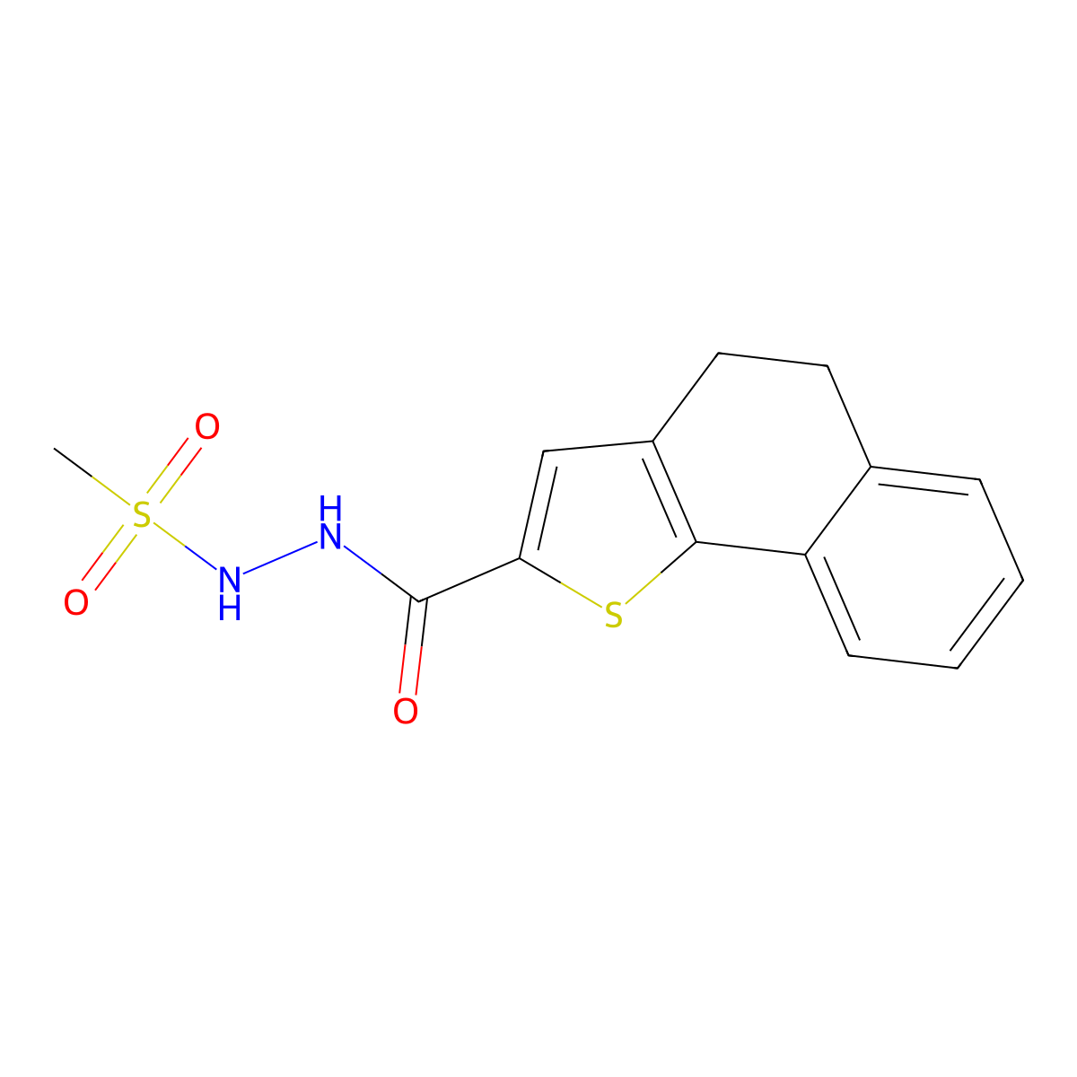 N'-(4,5-dihydronaphtho[1,2-b]thiophen-2-ylcarbonyl)methanesulfonohydrazide molecular structure, CAS 478033-49-7