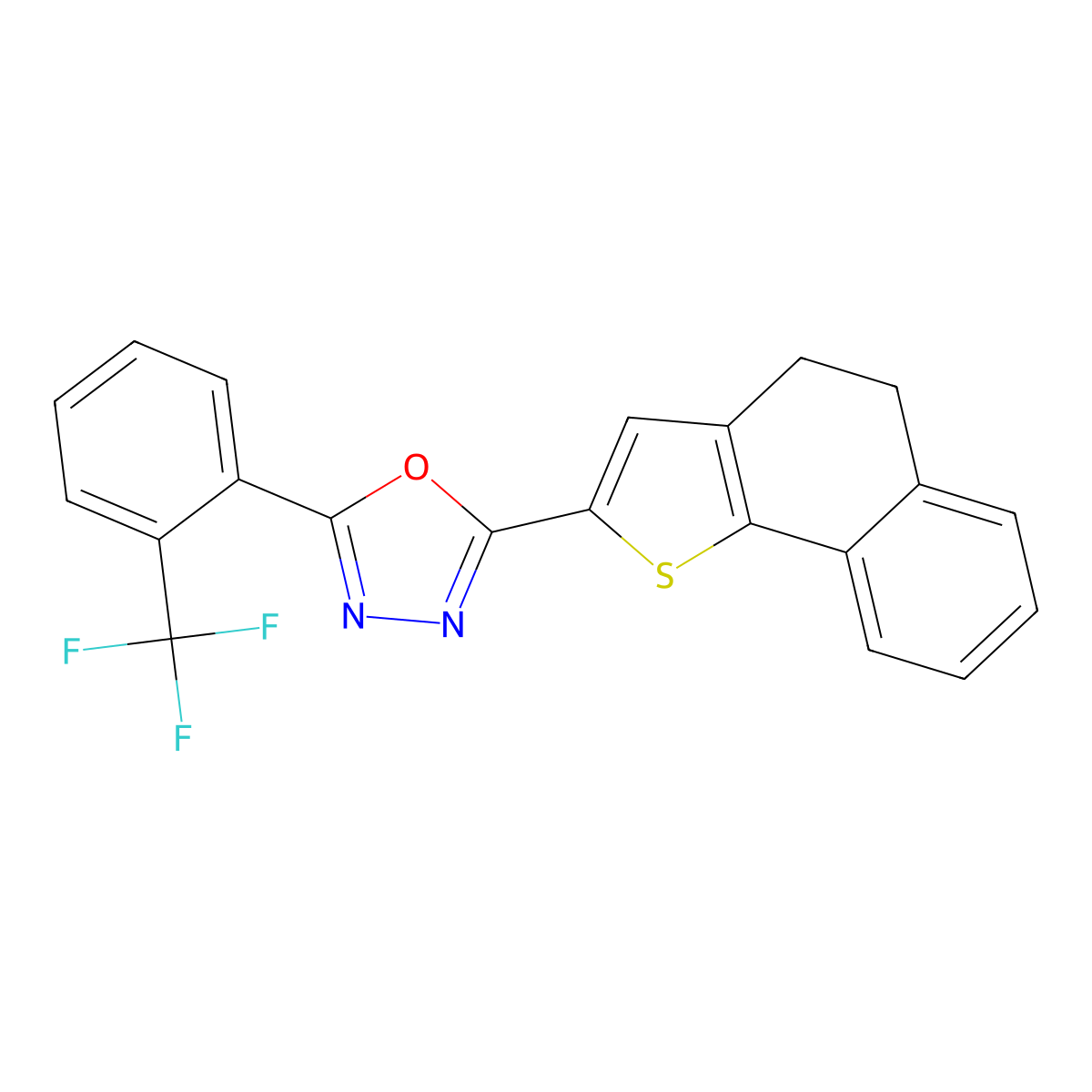 2-(4,5-Dihydronaphtho[1,2-b]thiophen-2-yl)-5-[2-(trifluoromethyl)phenyl]-1,3,4-oxadiazole molecular structure, CAS 478033-56-6