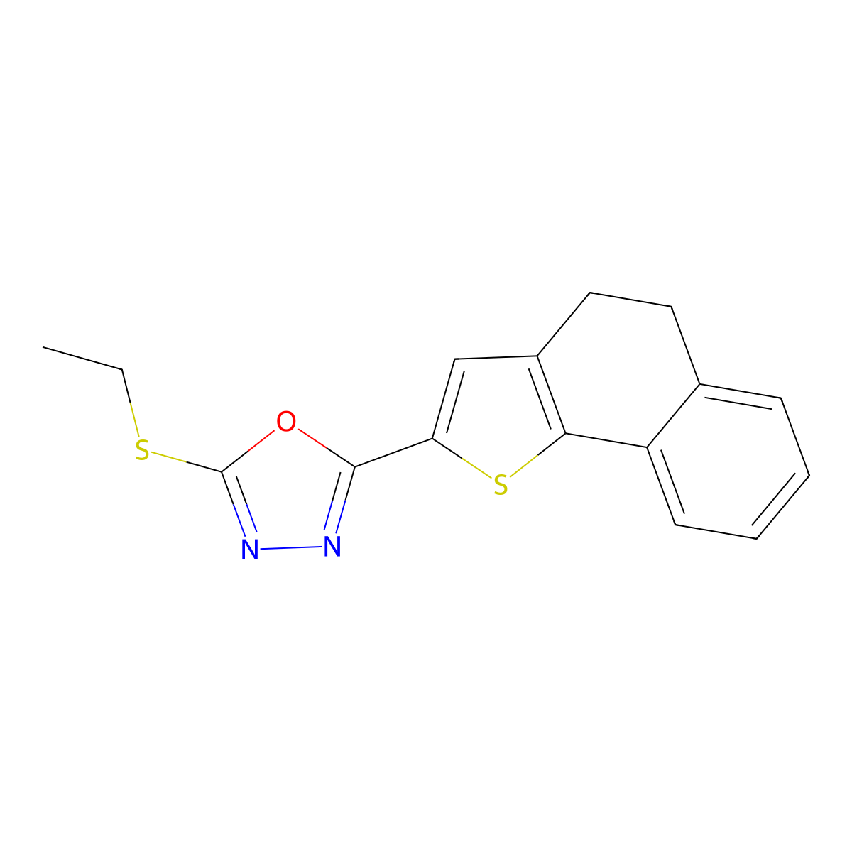 2-(4,5-Dihydronaphtho[1,2-b]thiophen-2-yl)-5-(ethylsulfanyl)-1,3,4-oxadiazole molecular structure, CAS 478033-61-3