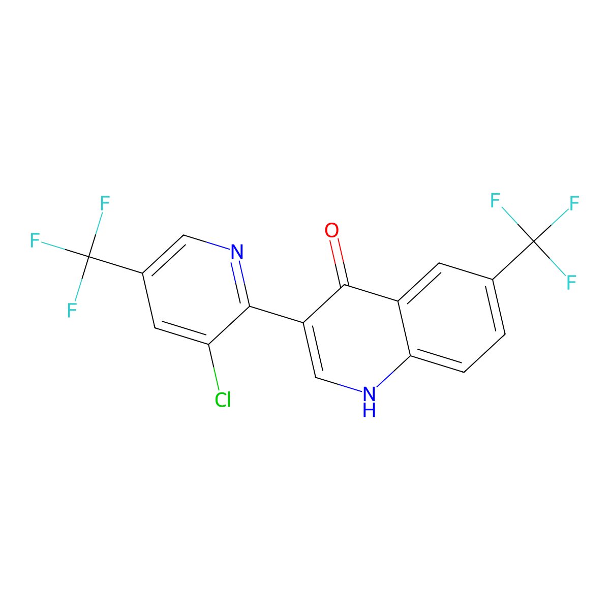 3-[3-chloro-5-(trifluoromethyl)-2-pyridinyl]-6-(trifluoromethyl)-4(1H)-quinolinone molecular structure, CAS 478033-68-0