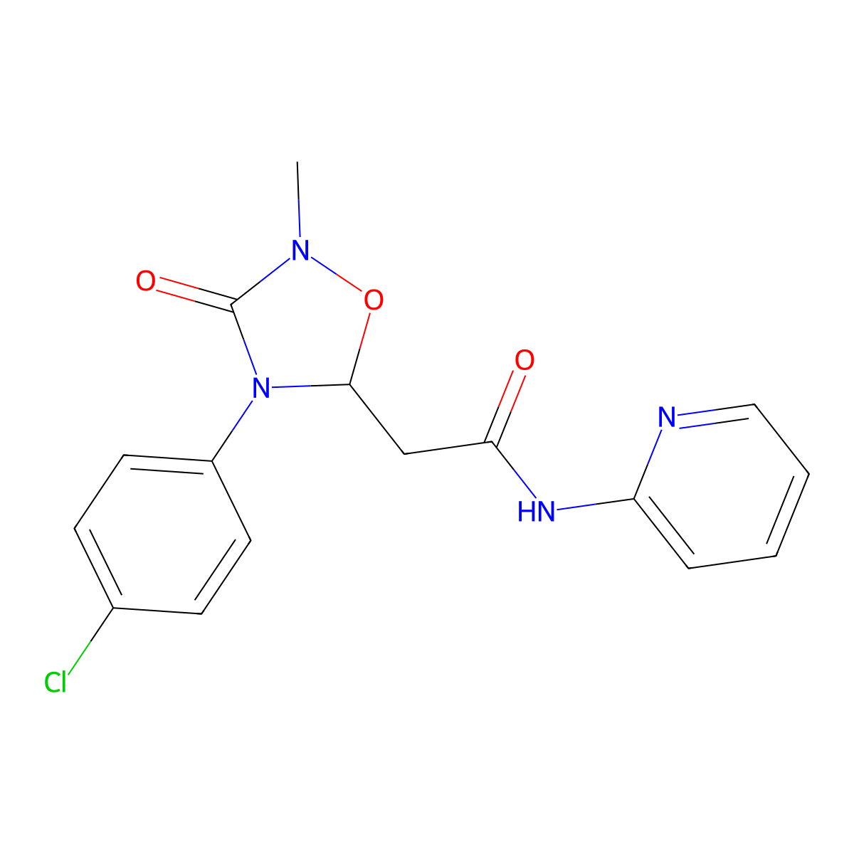 2-[4-(4-chlorophenyl)-2-methyl-3-oxo-1,2,4-oxadiazolan-5-yl]-N-(2-pyridinyl)acetamide molecular structure, CAS 478033-72-6