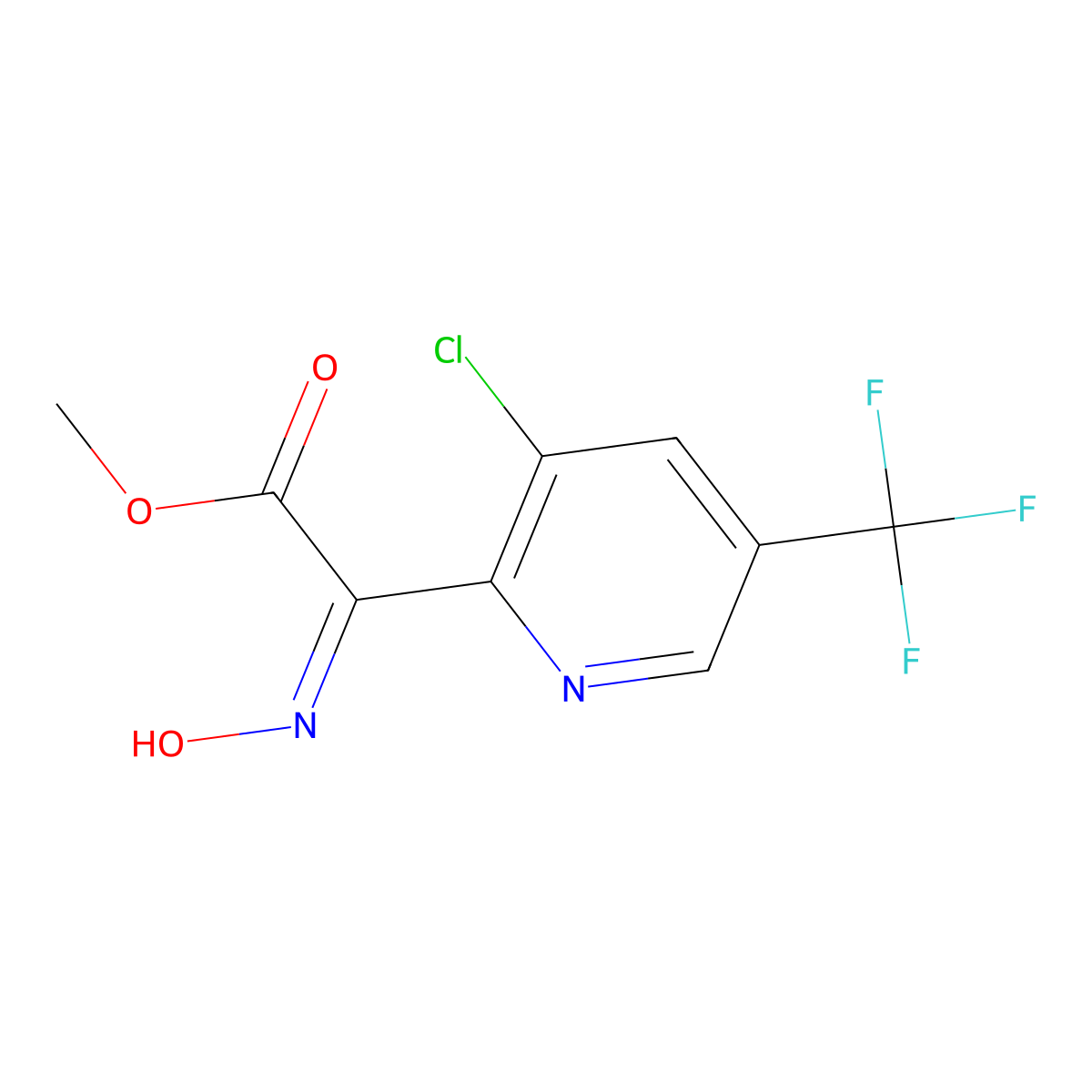 Methyl 2-[3-chloro-5-(trifluoromethyl)pyridin-2-yl]-2-hydroxyiminoacetate molecular structure, CAS 478033-76-0
