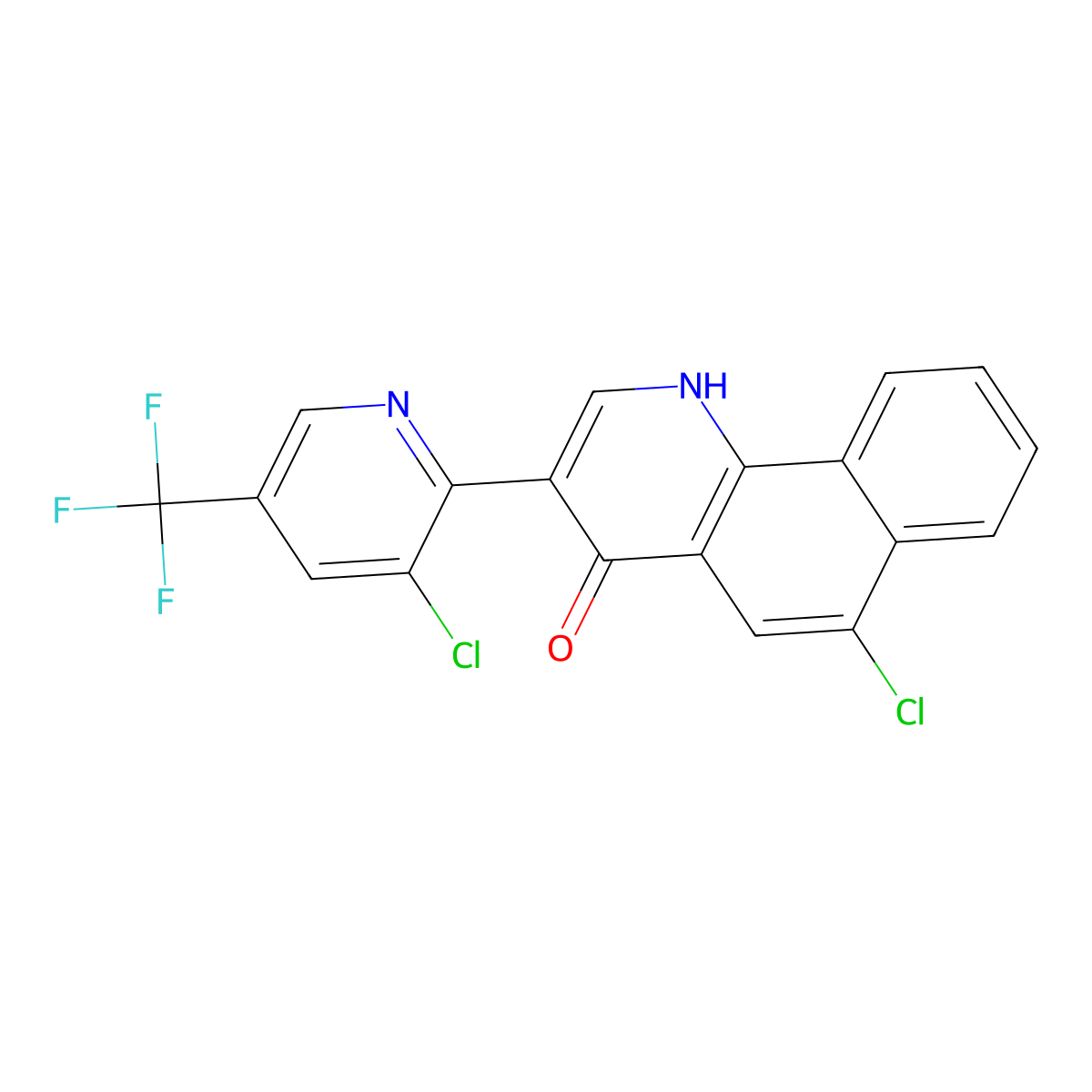 6-chloro-3-[3-chloro-5-(trifluoromethyl)-2-pyridinyl]benzo[h]quinolin-4(1H)-one molecular structure, CAS 478033-81-7