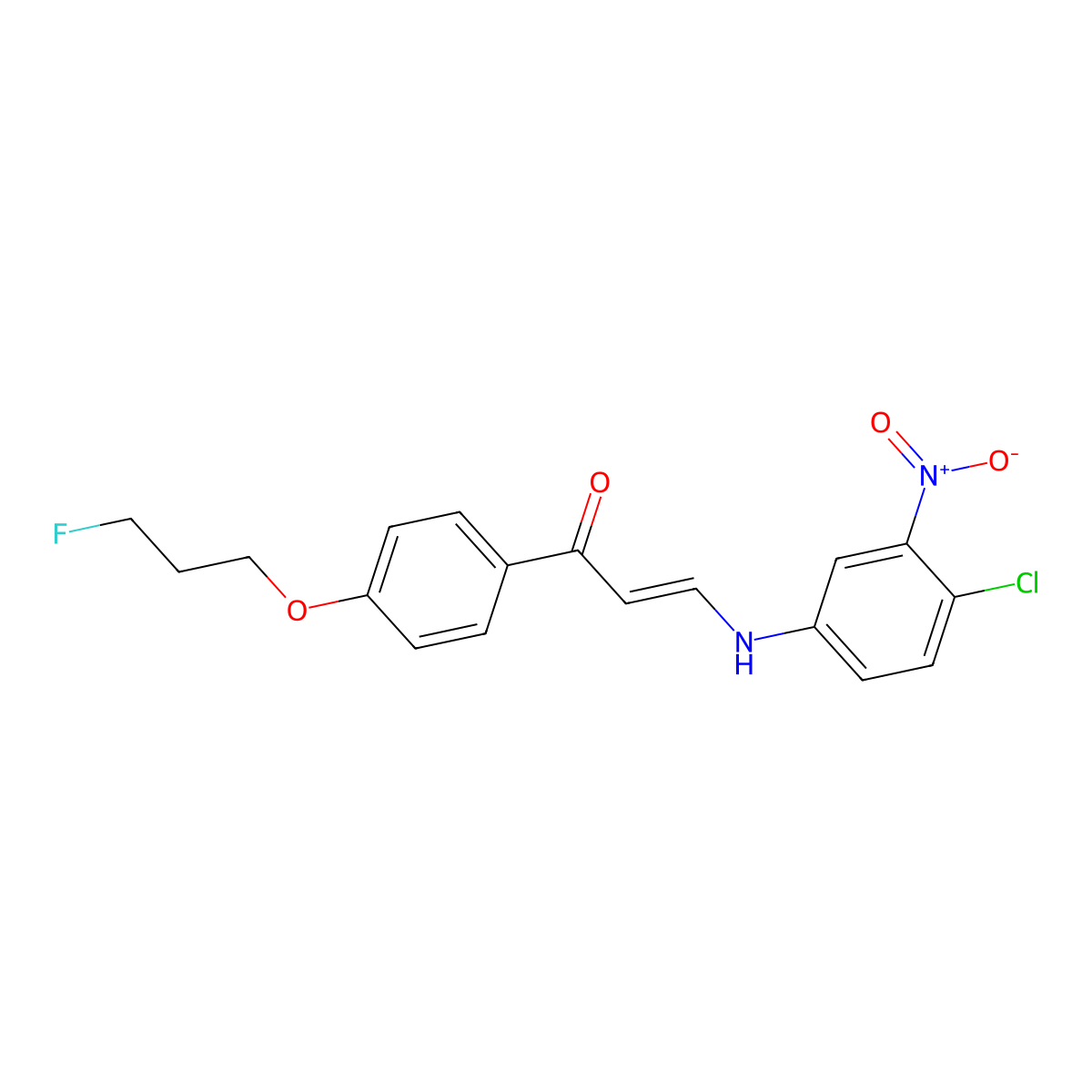 (E)-3-(4-chloro-3-nitroanilino)-1-[4-(3-fluoropropoxy)phenyl]-2-propen-1-one molecular structure, CAS 478033-86-2