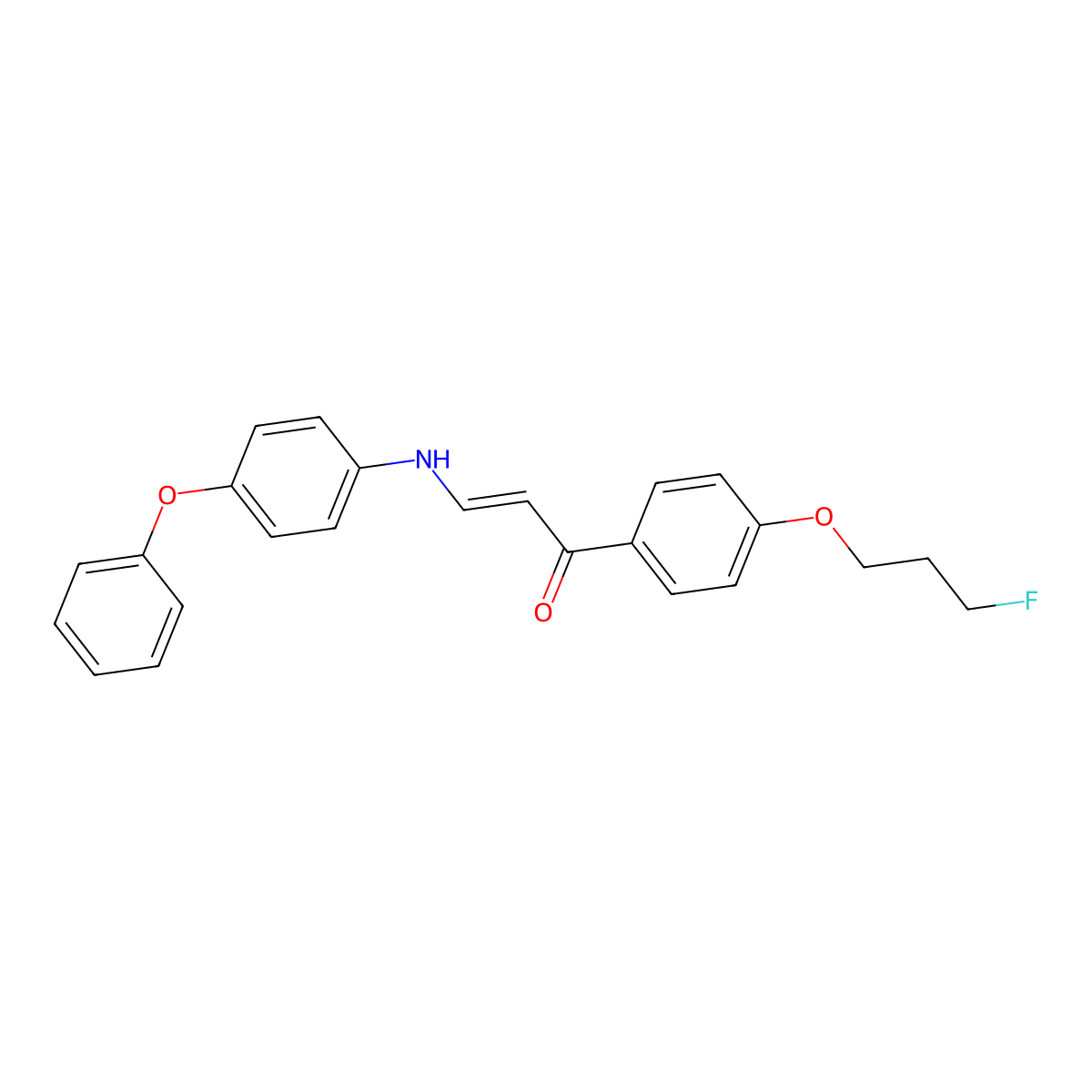 (E)-1-[4-(3-fluoropropoxy)phenyl]-3-(4-phenoxyanilino)-2-propen-1-one molecular structure, CAS 478033-87-3