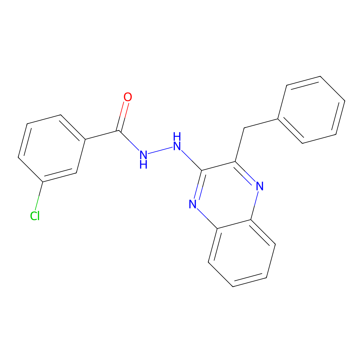 N'-(3-benzyl-2-quinoxalinyl)-3-chlorobenzenecarbohydrazide molecular structure, CAS 478033-89-5
