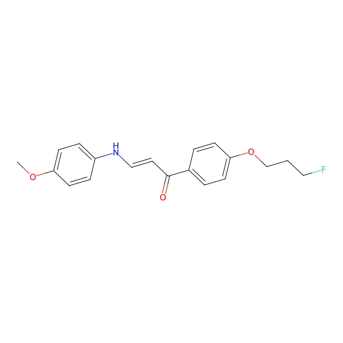 (E)-1-[4-(3-fluoropropoxy)phenyl]-3-(4-methoxyanilino)prop-2-en-1-one molecular structure, CAS 478033-92-0