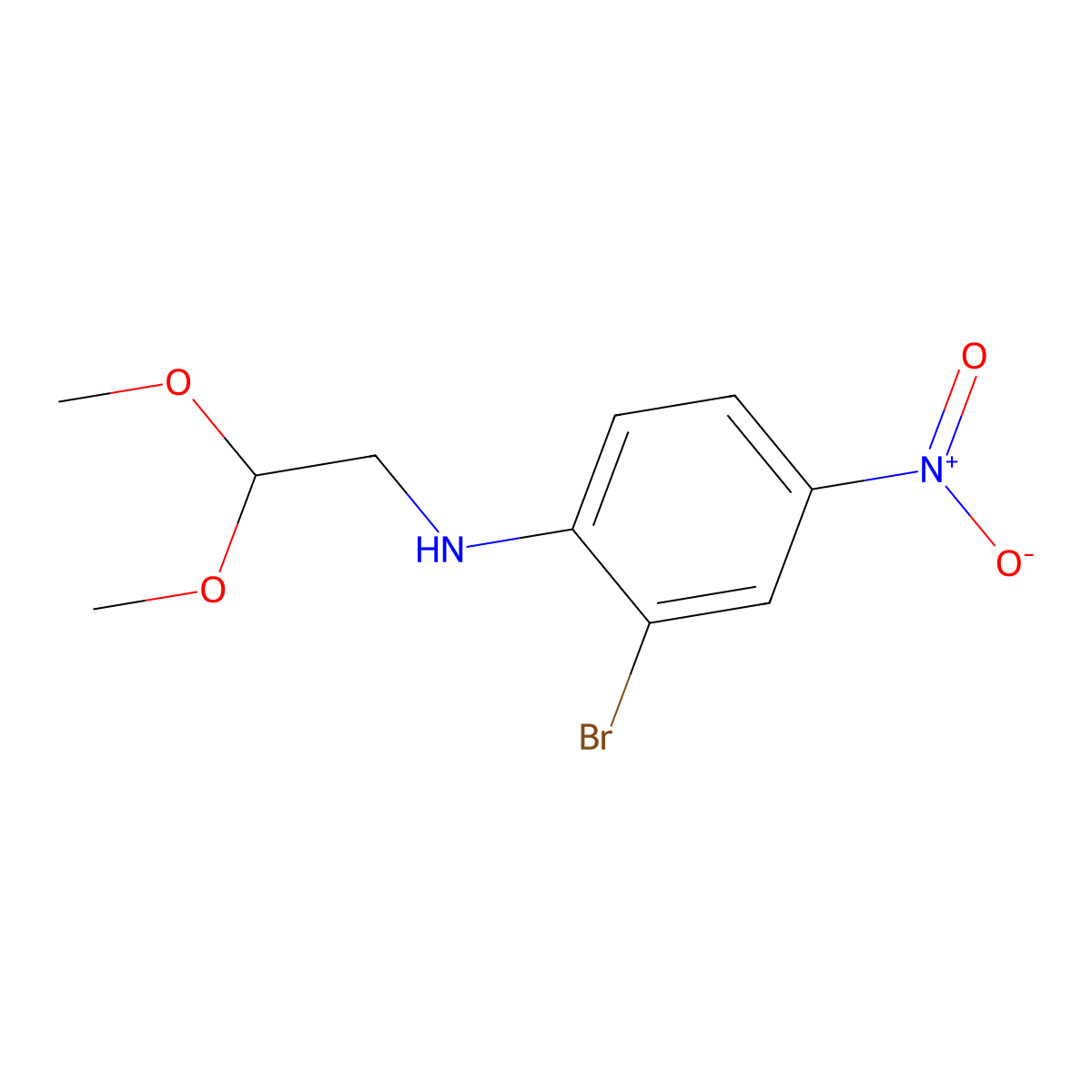 2-bromo-N-(2,2-dimethoxyethyl)-4-nitroaniline molecular structure, CAS 478033-97-5