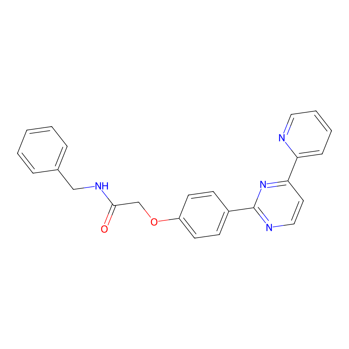 N-benzyl-2-{4-[4-(2-pyridinyl)-2-pyrimidinyl]phenoxy}acetamide molecular structure, CAS 478034-00-3