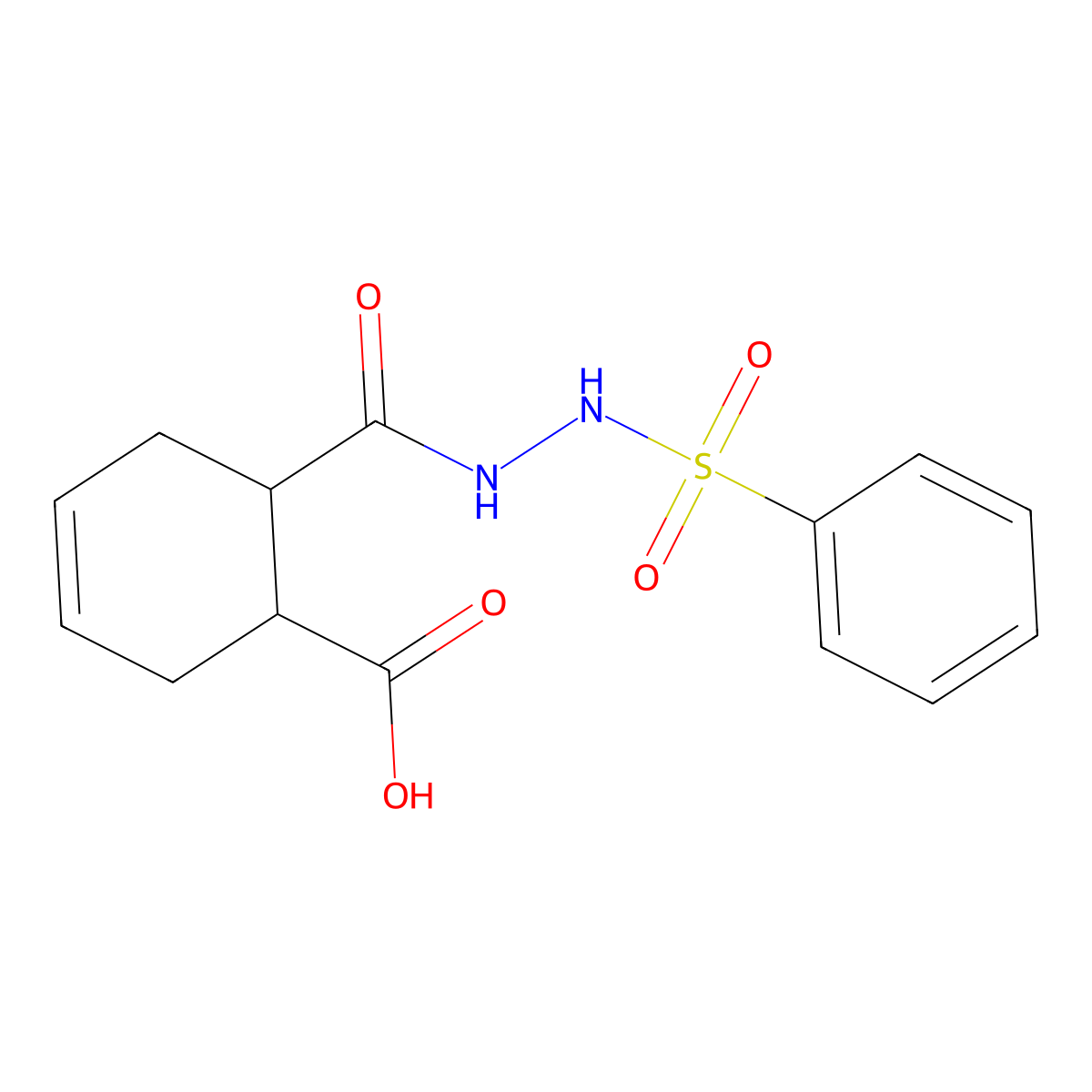 6-{[2-(Phenylsulfonyl)hydrazino]carbonyl}-3-cyclohexene-1-carboxylic acid molecular structure, CAS 478034-02-5