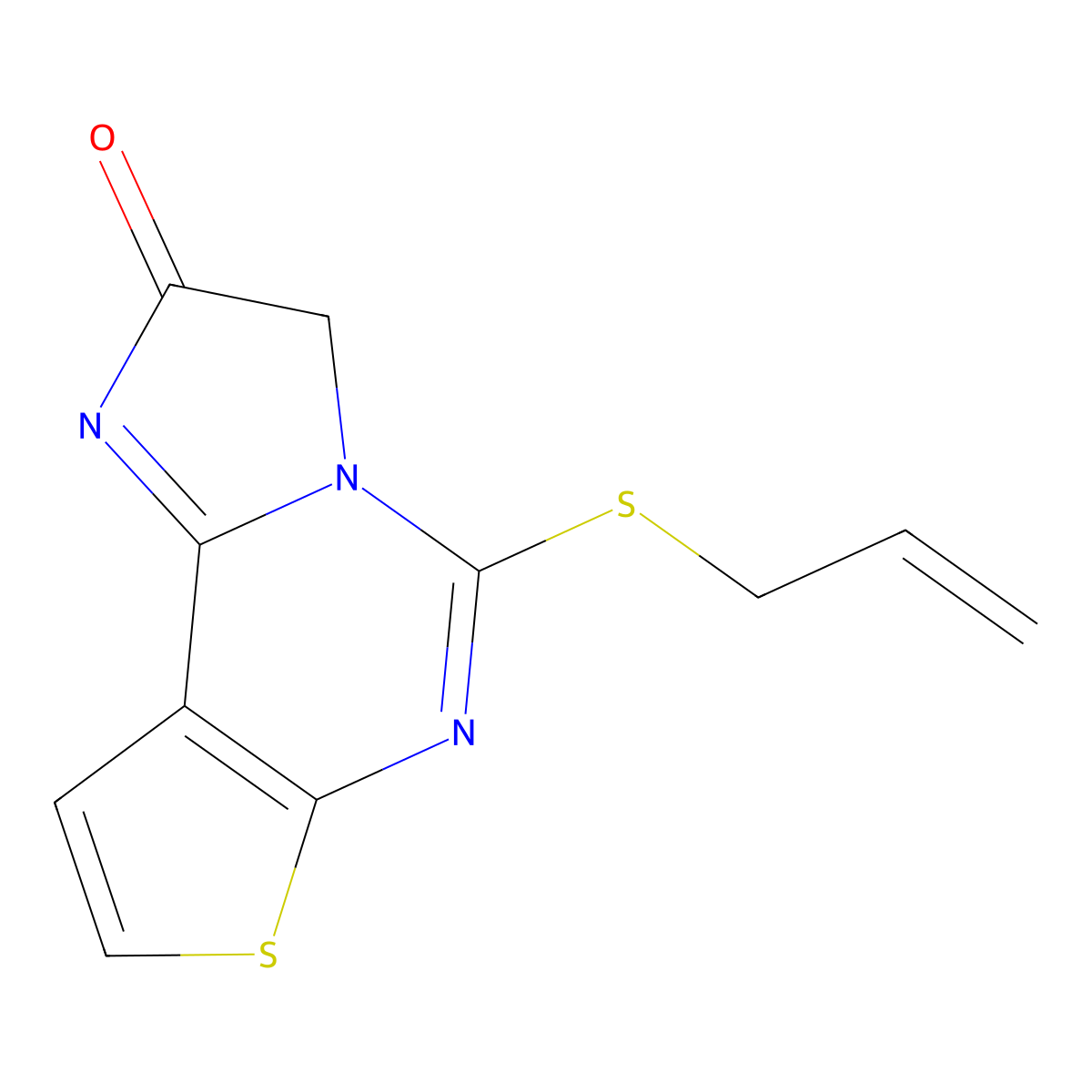 5-(allylsulfanyl)imidazo[1,2-c]thieno[3,2-e]pyrimidin-2(3H)-one molecular structure, CAS 478034-03-6