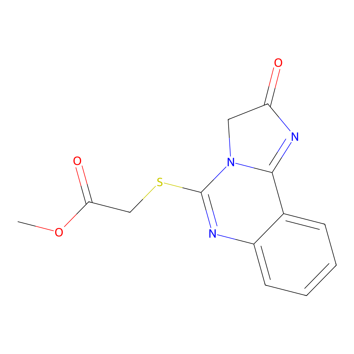 Methyl 2-[(2-oxo-2,3-dihydroimidazo[1,2-c]quinazolin-5-yl)sulfanyl]acetate molecular structure, CAS 478039-20-2
