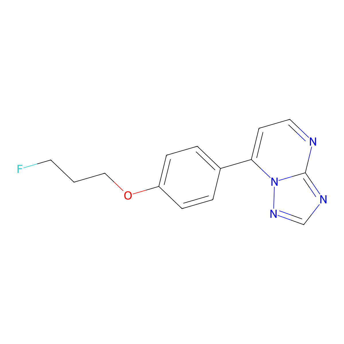 3-Fluoropropyl 4-[1,2,4]triazolo[1,5-a]pyrimidin-7-ylphenyl ether molecular structure, CAS 478039-24-6