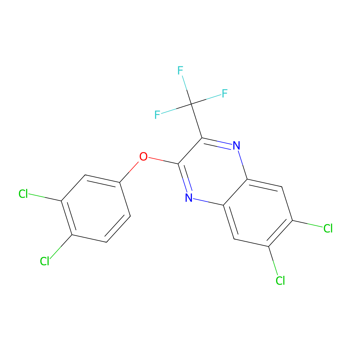 6,7-Dichloro-2-(3,4-dichlorophenoxy)-3-(trifluoromethyl)quinoxaline molecular structure, CAS 478039-38-2