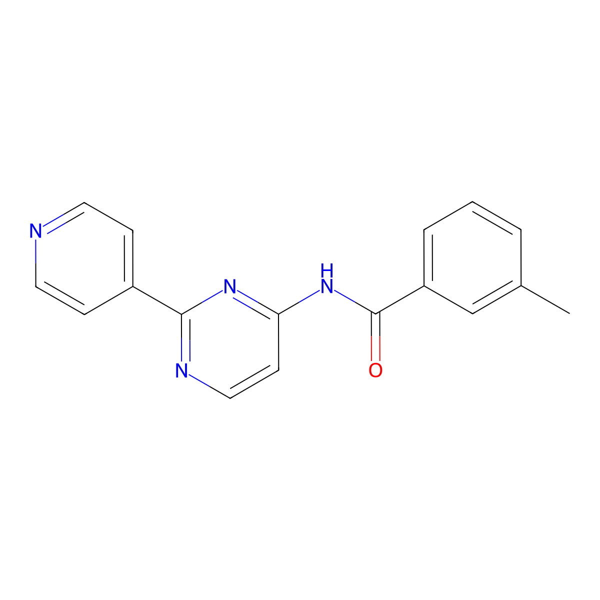 3-methyl-N-[2-(4-pyridinyl)-4-pyrimidinyl]benzenecarboxamide molecular structure, CAS 478039-44-0
