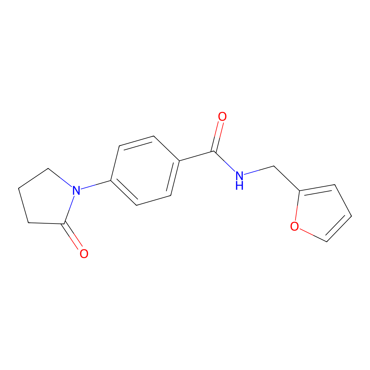 N-(2-furylmethyl)-4-(2-oxo-1-pyrrolidinyl)benzenecarboxamide molecular structure, CAS 478039-45-1