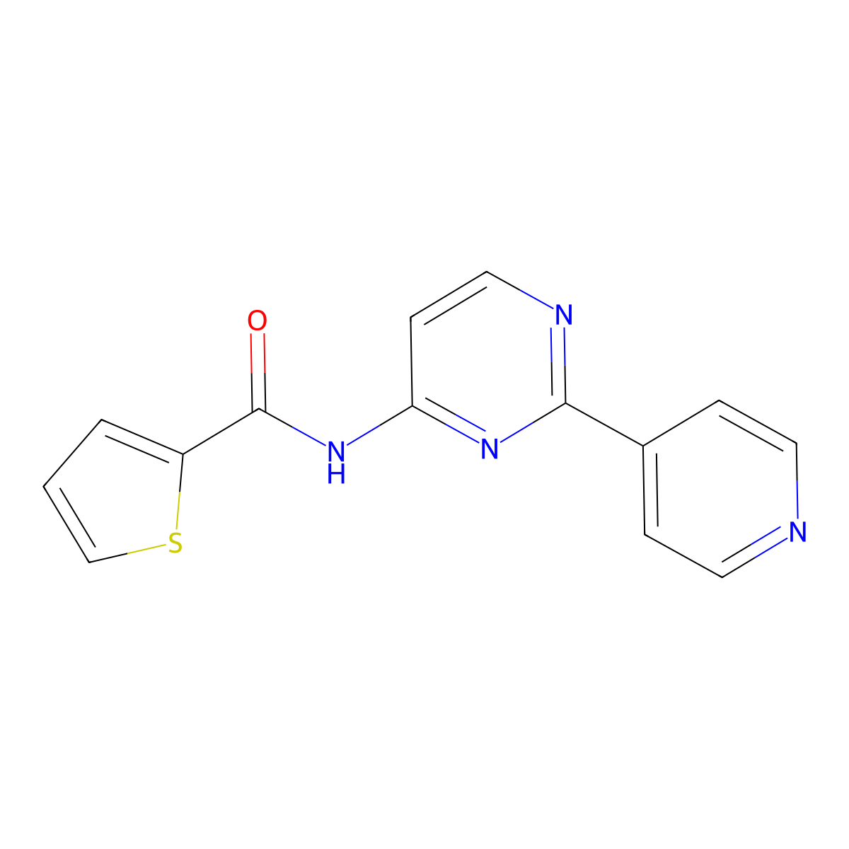 N-[2-(4-pyridinyl)-4-pyrimidinyl]-2-thiophenecarboxamide molecular structure, CAS 478039-50-8