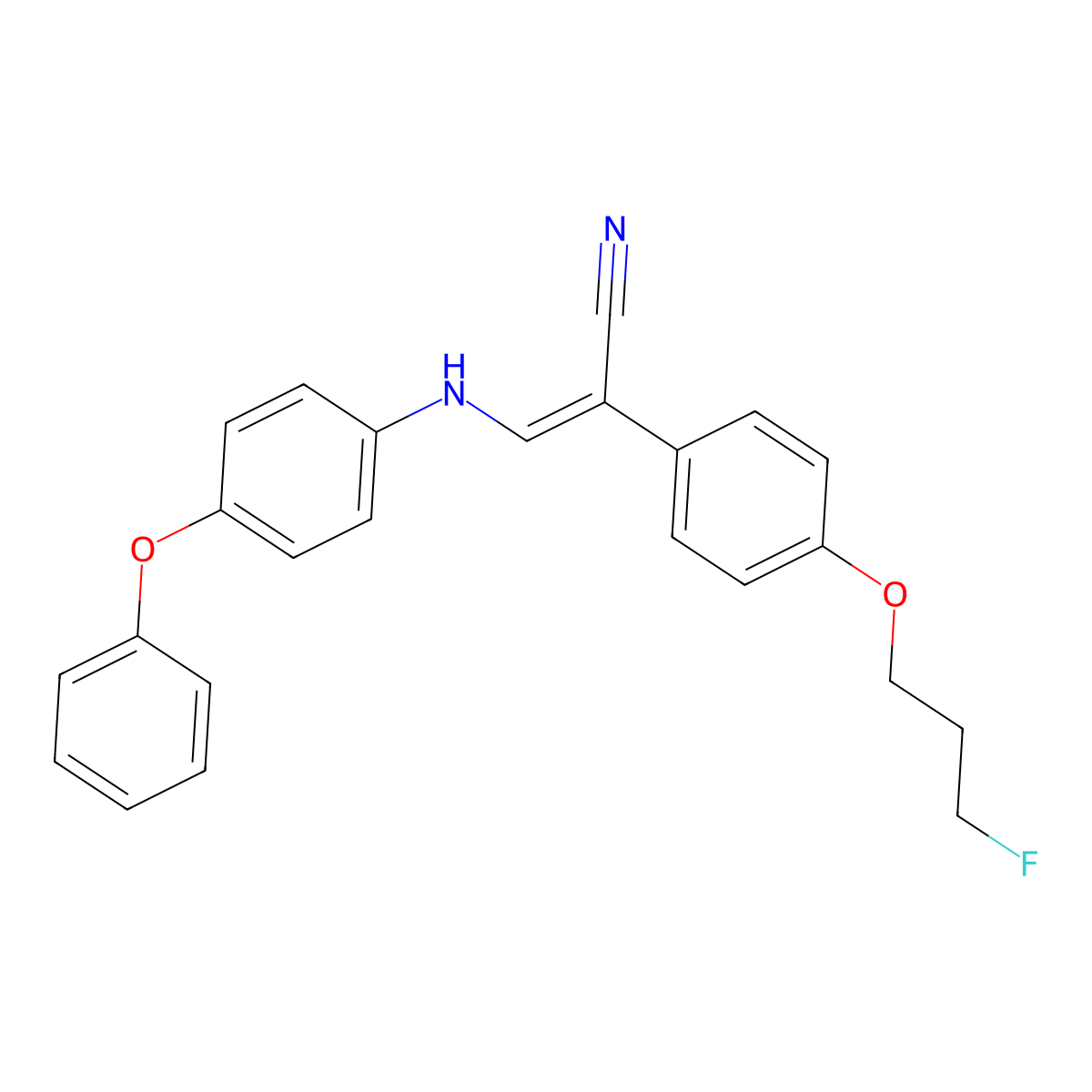 (Z)-2-[4-(3-fluoropropoxy)phenyl]-3-(4-phenoxyanilino)-2-propenenitrile molecular structure, CAS 478039-52-0