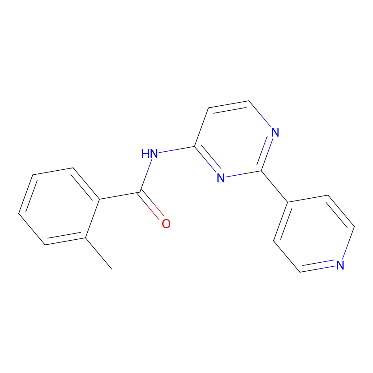 2-methyl-N-(2-pyridin-4-ylpyrimidin-4-yl)benzamide molecular structure, CAS 478039-55-3