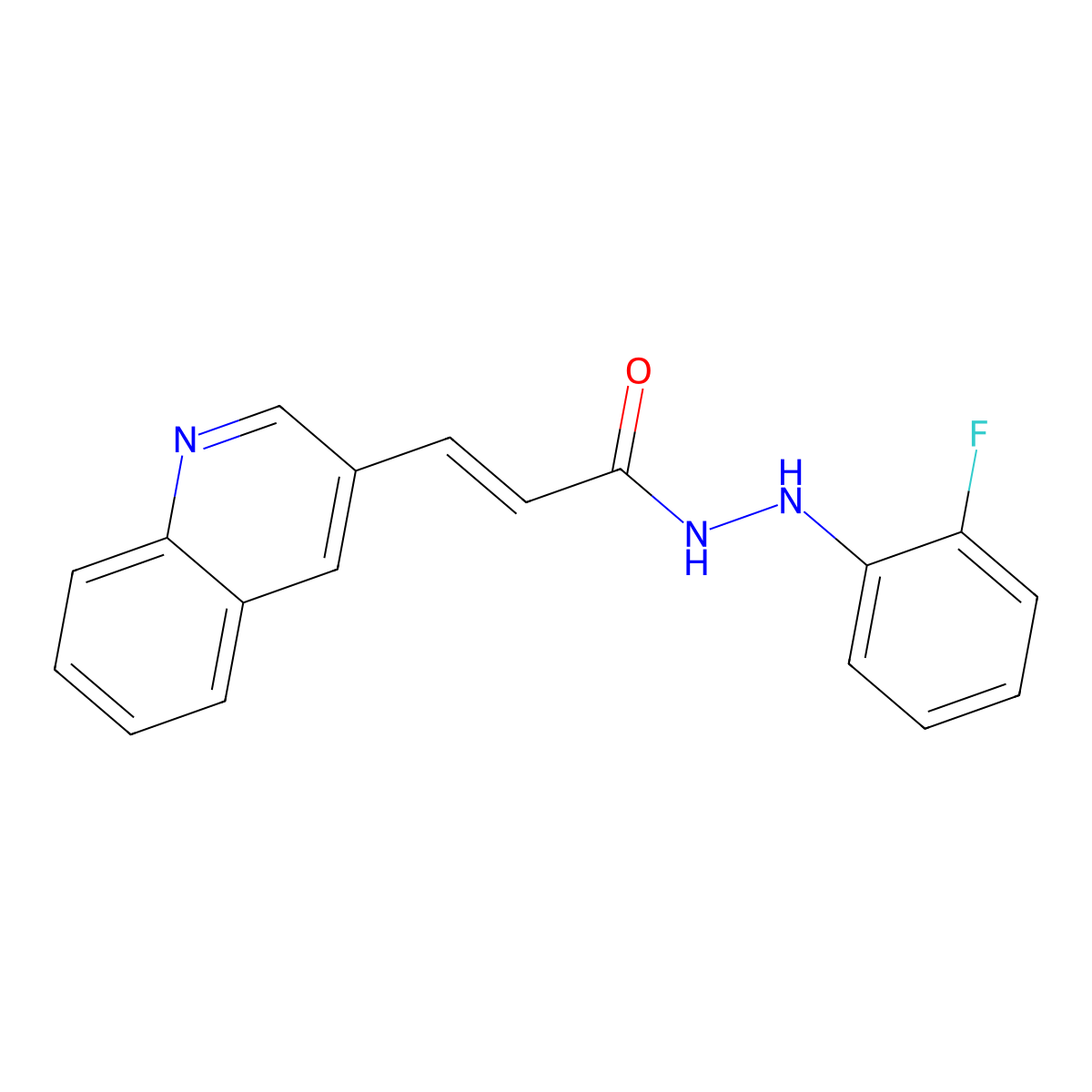 (E)-N'-(2-fluorophenyl)-3-(3-quinolinyl)-2-propenohydrazide molecular structure, CAS 478039-64-4