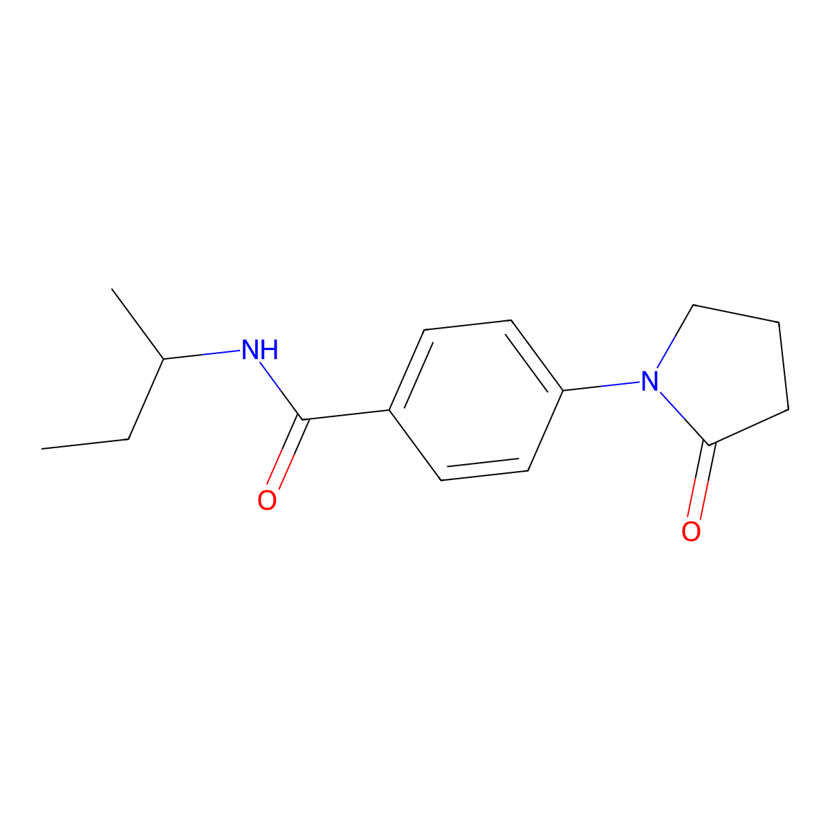 N-(butan-2-yl)-4-(2-oxopyrrolidin-1-yl)benzamide molecular structure, CAS 478039-70-2