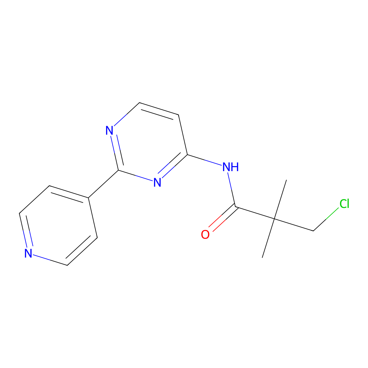 3-chloro-2,2-dimethyl-N-[2-(4-pyridinyl)-4-pyrimidinyl]propanamide molecular structure, CAS 478039-72-4