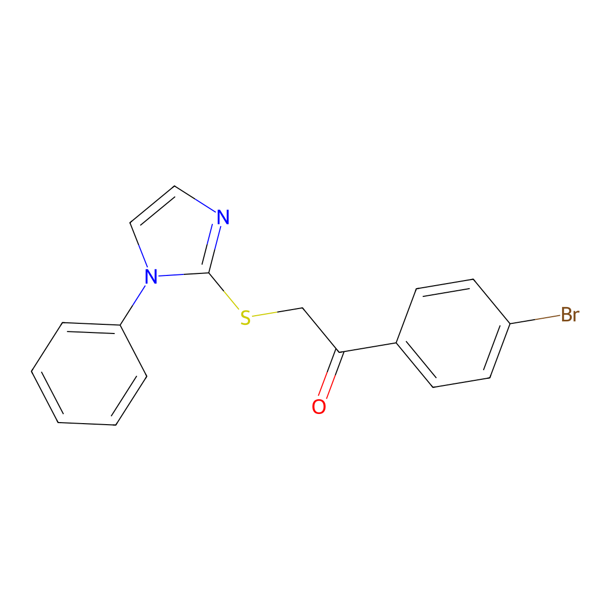 1-(4-bromophenyl)-2-[(1-phenyl-1H-imidazol-2-yl)sulfanyl]-1-ethanone molecular structure, CAS 478039-78-0