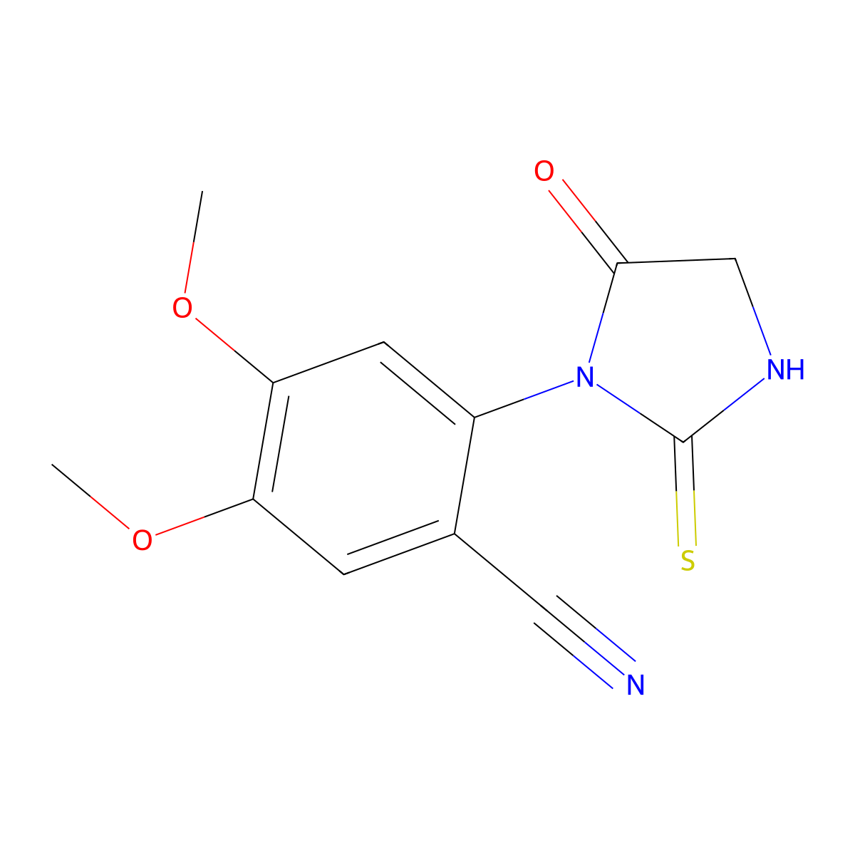 4,5-Dimethoxy-2-(5-oxo-2-sulfanylideneimidazolidin-1-yl)benzonitrile molecular structure, CAS 478039-80-4