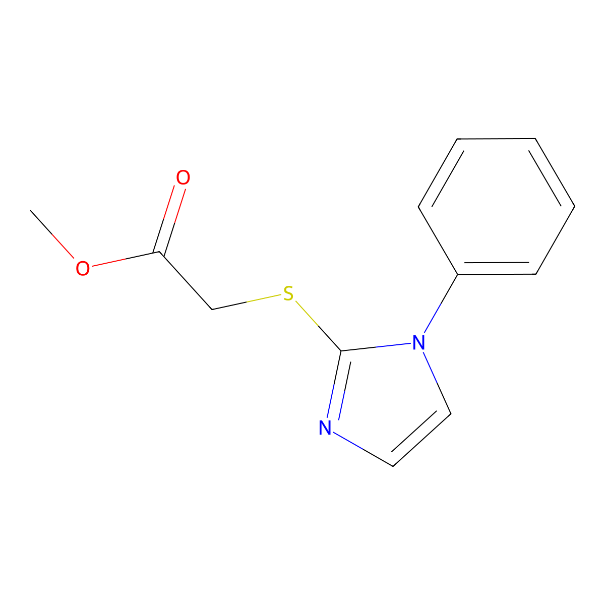 methyl 2-[(1-phenyl-1H-imidazol-2-yl)sulfanyl]acetate molecular structure, CAS 478039-86-0