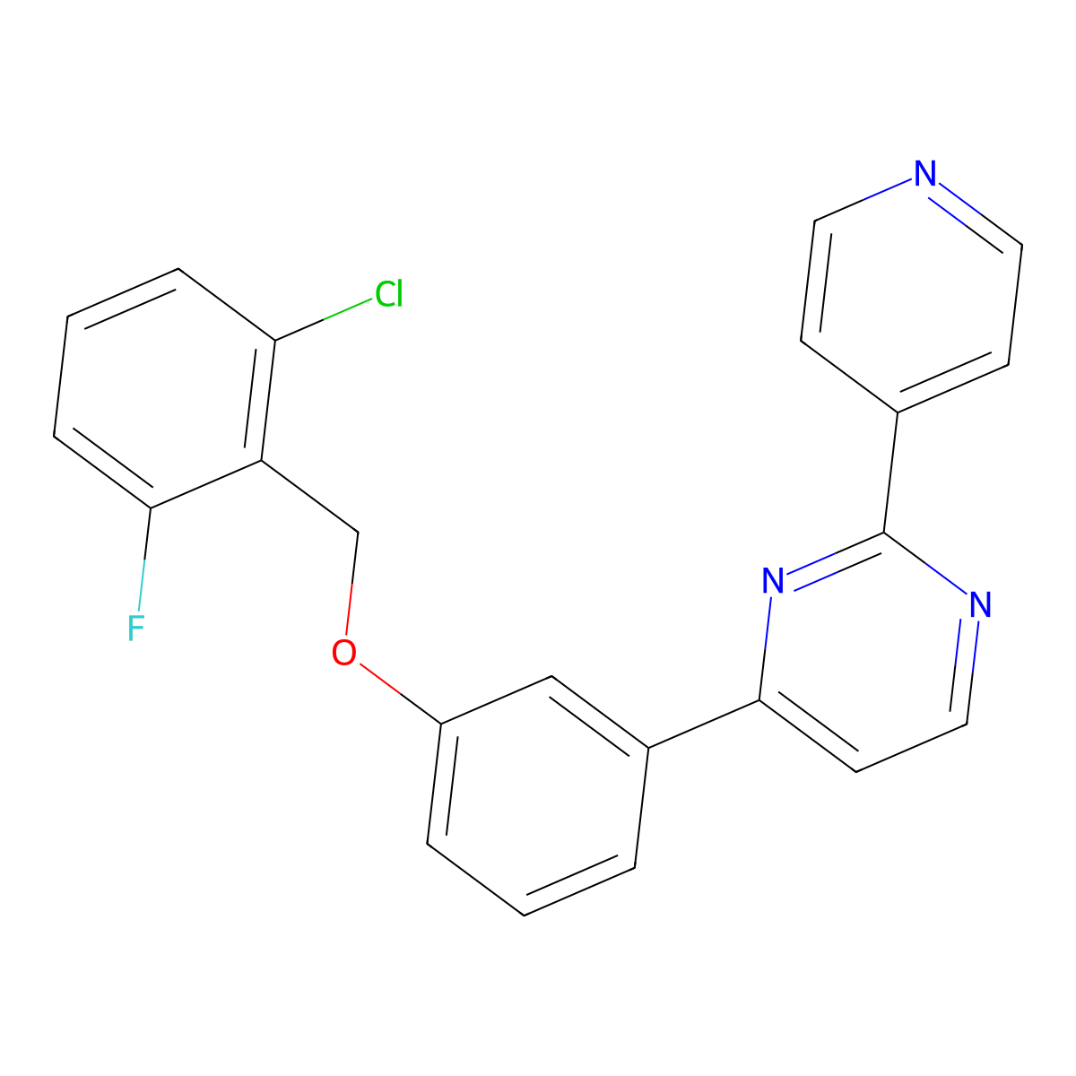 4-{3-[(2-Chloro-6-fluorobenzyl)oxy]phenyl}-2-(4-pyridinyl)pyrimidine molecular structure, CAS 478039-91-7