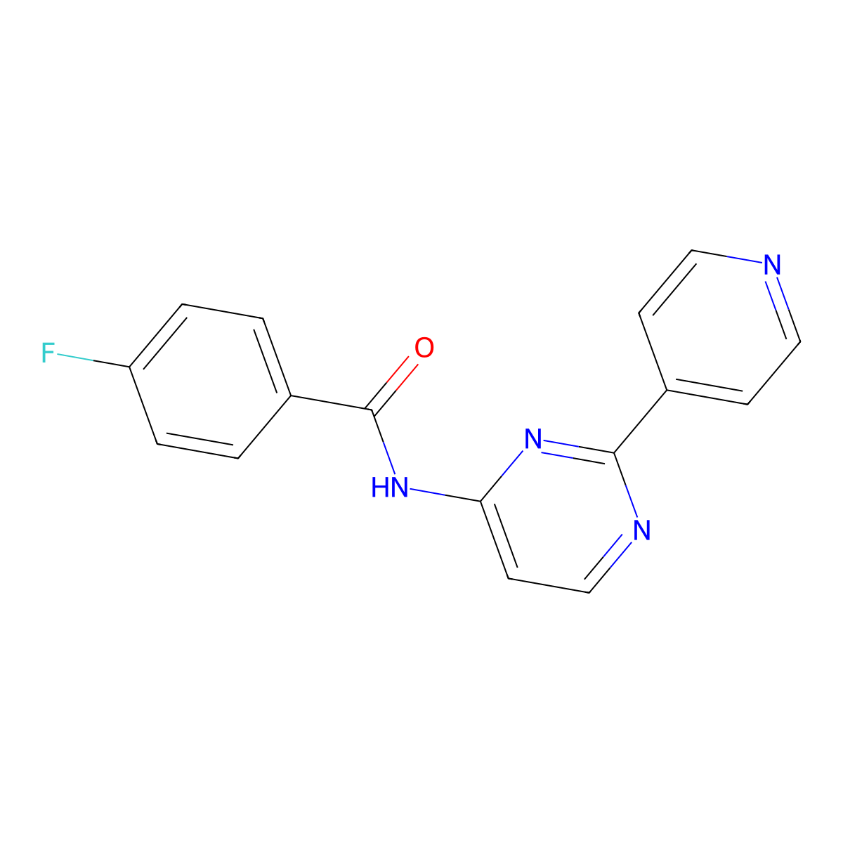 4-fluoro-N-[2-(4-pyridinyl)-4-pyrimidinyl]benzenecarboxamide molecular structure, CAS 478039-93-9