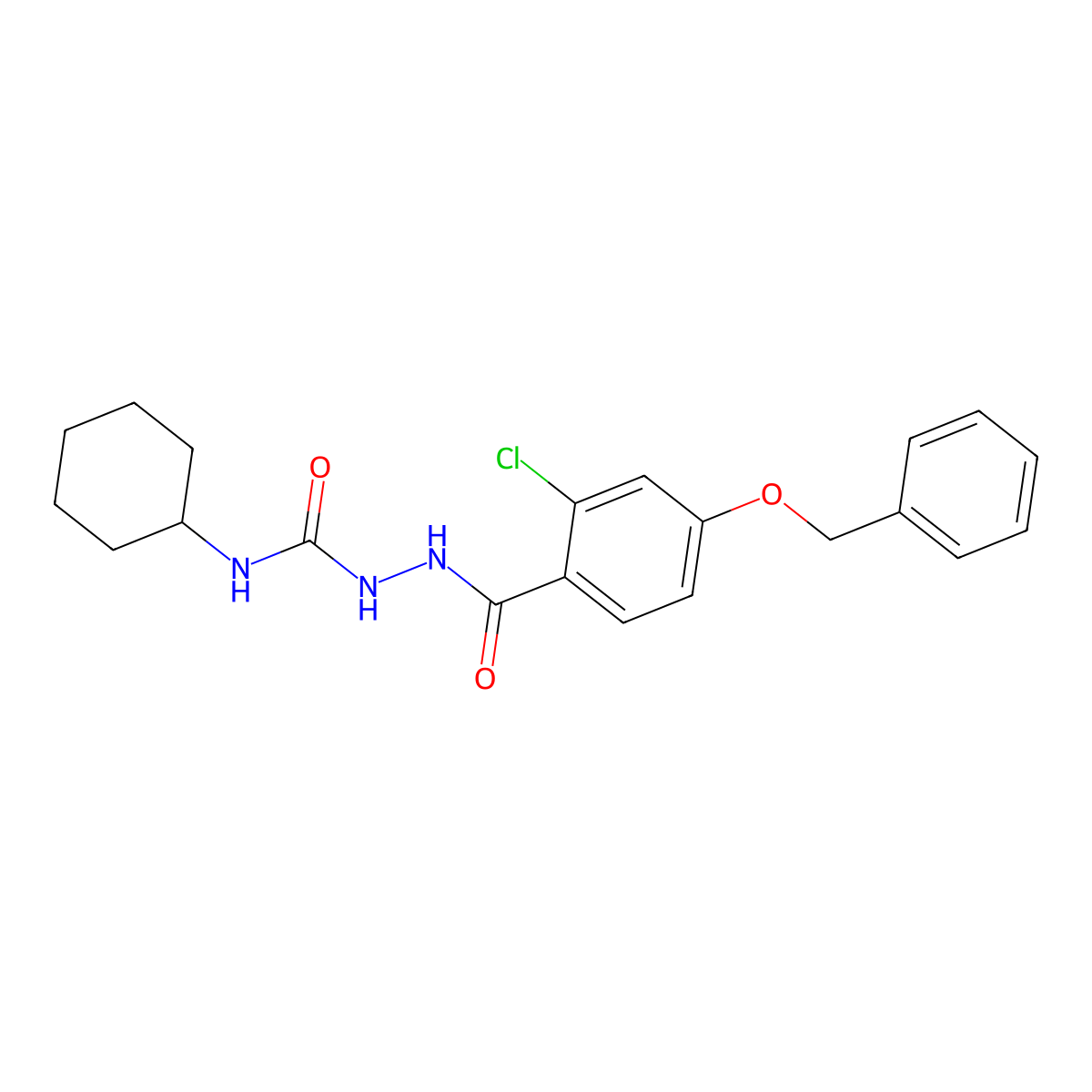 2-[4-(benzyloxy)-2-chlorobenzoyl]-N-cyclohexyl-1-hydrazinecarboxamide molecular structure, CAS 478039-95-1