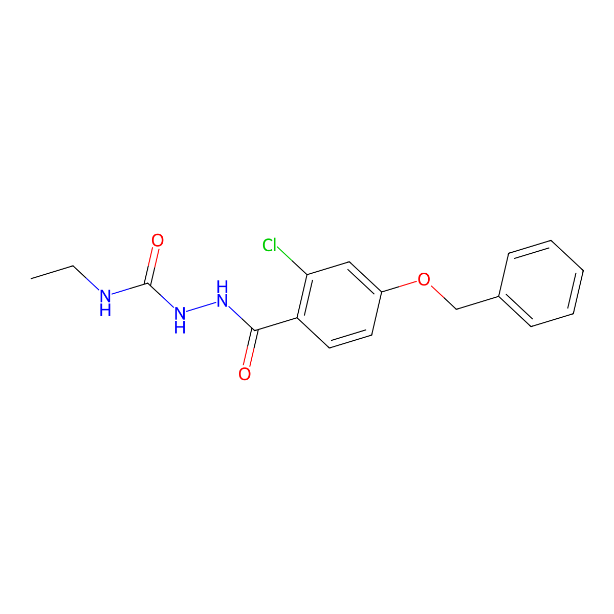 2-[4-(benzyloxy)-2-chlorobenzoyl]-N-ethyl-1-hydrazinecarboxamide molecular structure, CAS 478039-96-2