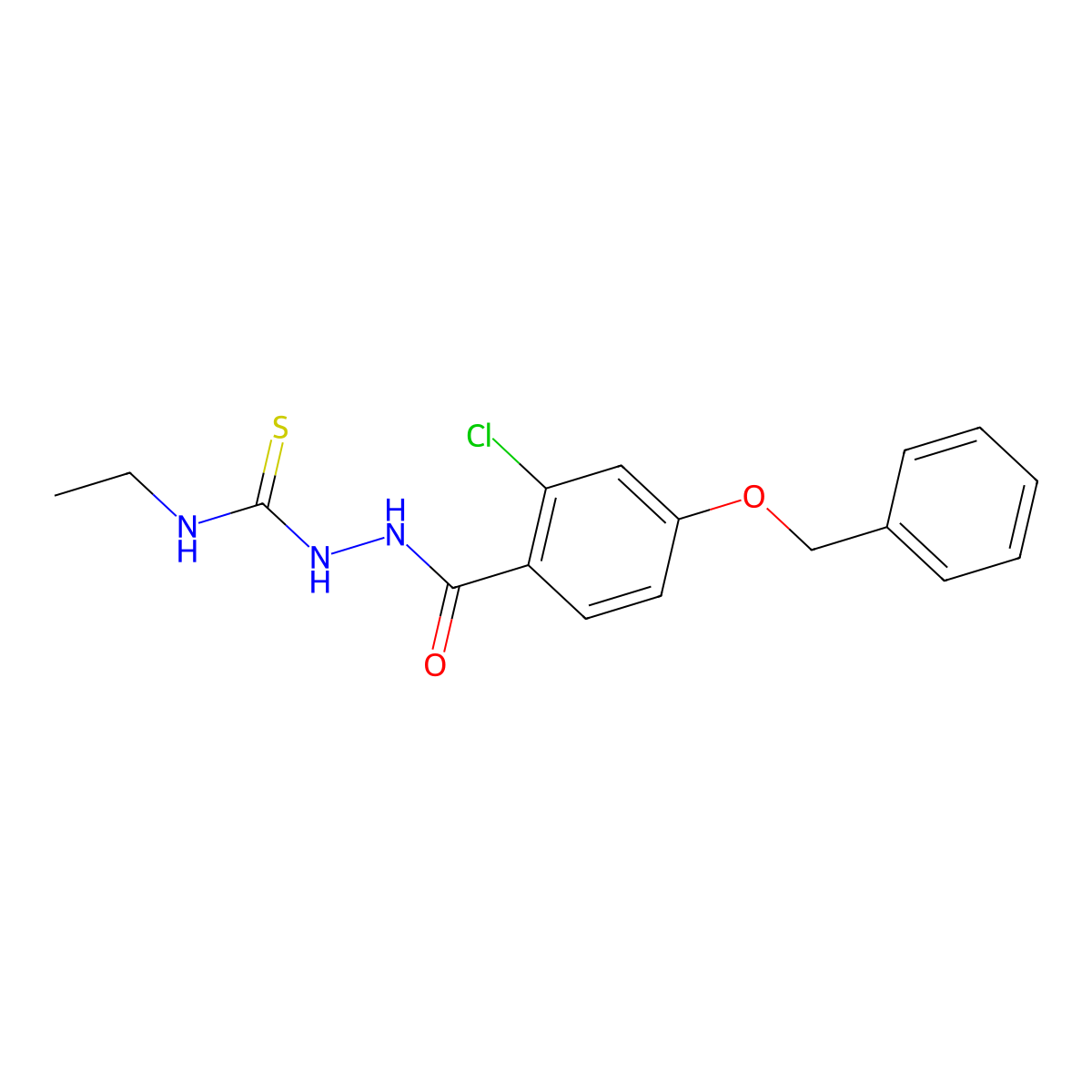 2-[4-(benzyloxy)-2-chlorobenzoyl]-N-ethyl-1-hydrazinecarbothioamide molecular structure, CAS 478039-97-3