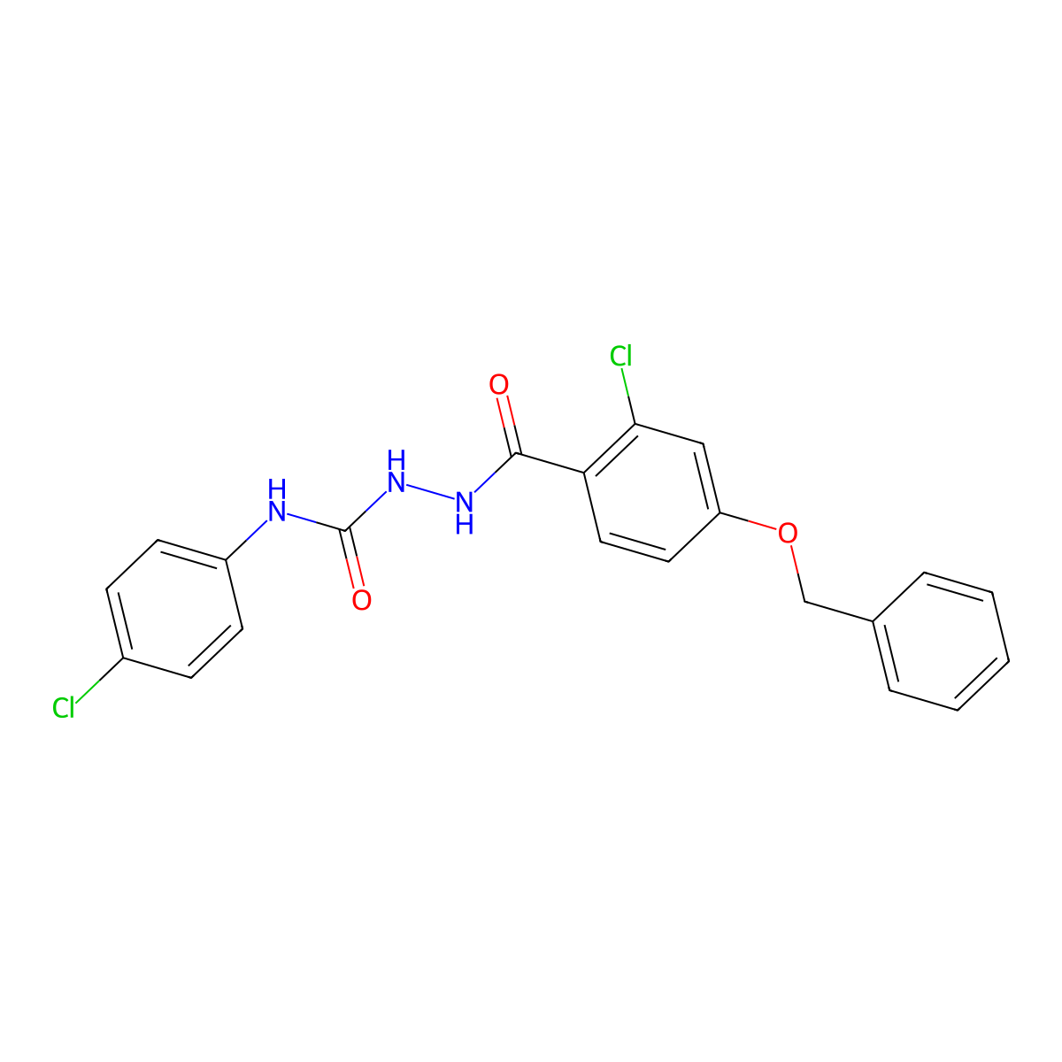 2-[4-(benzyloxy)-2-chlorobenzoyl]-N-(4-chlorophenyl)-1-hydrazinecarboxamide molecular structure, CAS 478040-00-5