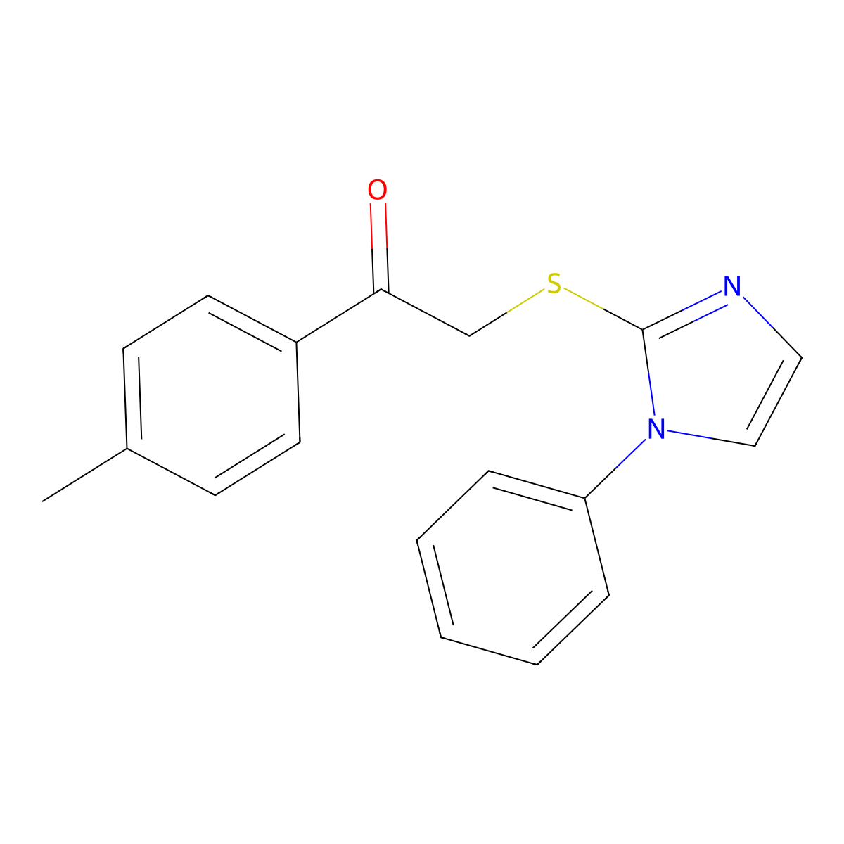 1-(4-Methylphenyl)-2-[(1-phenyl-2-imidazolyl)thio]ethanone molecular structure, CAS 478040-10-7