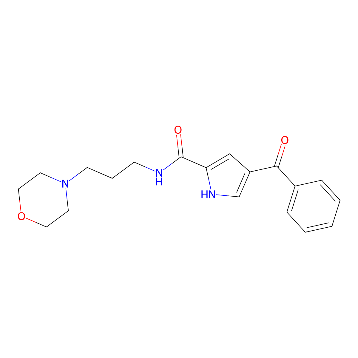 4-benzoyl-N-(3-morpholinopropyl)-1H-pyrrole-2-carboxamide molecular structure, CAS 478040-12-9