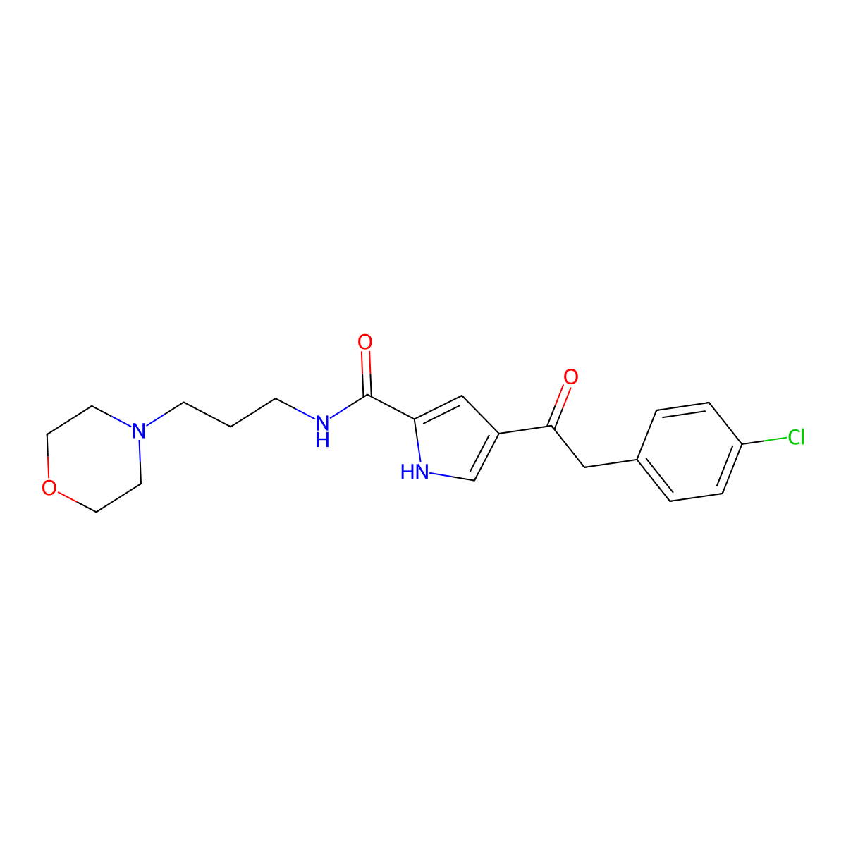 4-[2-(4-chlorophenyl)acetyl]-N-(3-morpholinopropyl)-1H-pyrrole-2-carboxamide molecular structure, CAS 478040-13-0