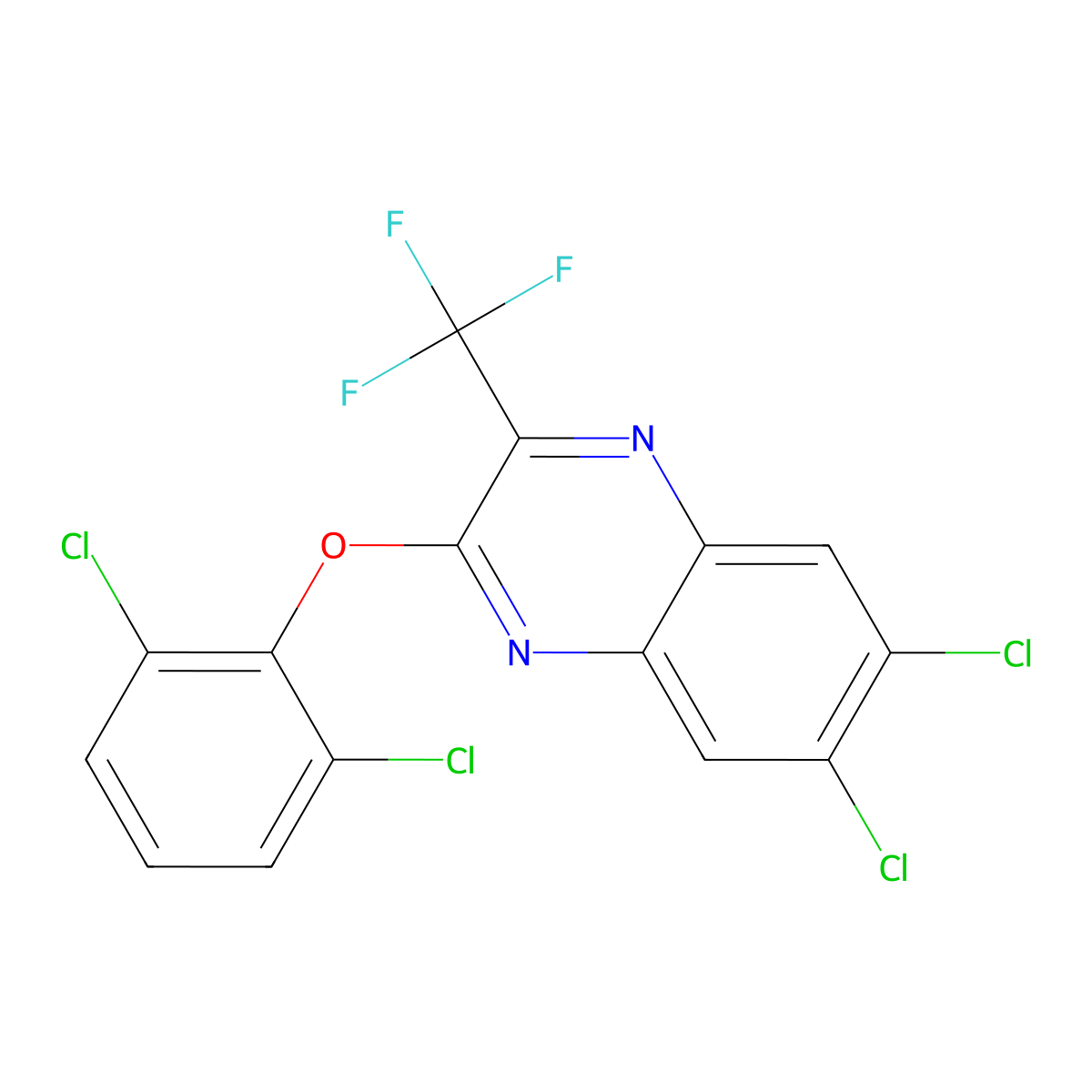 6,7-Dichloro-2-(2,6-dichlorophenoxy)-3-(trifluoromethyl)quinoxaline molecular structure, CAS 478040-14-1