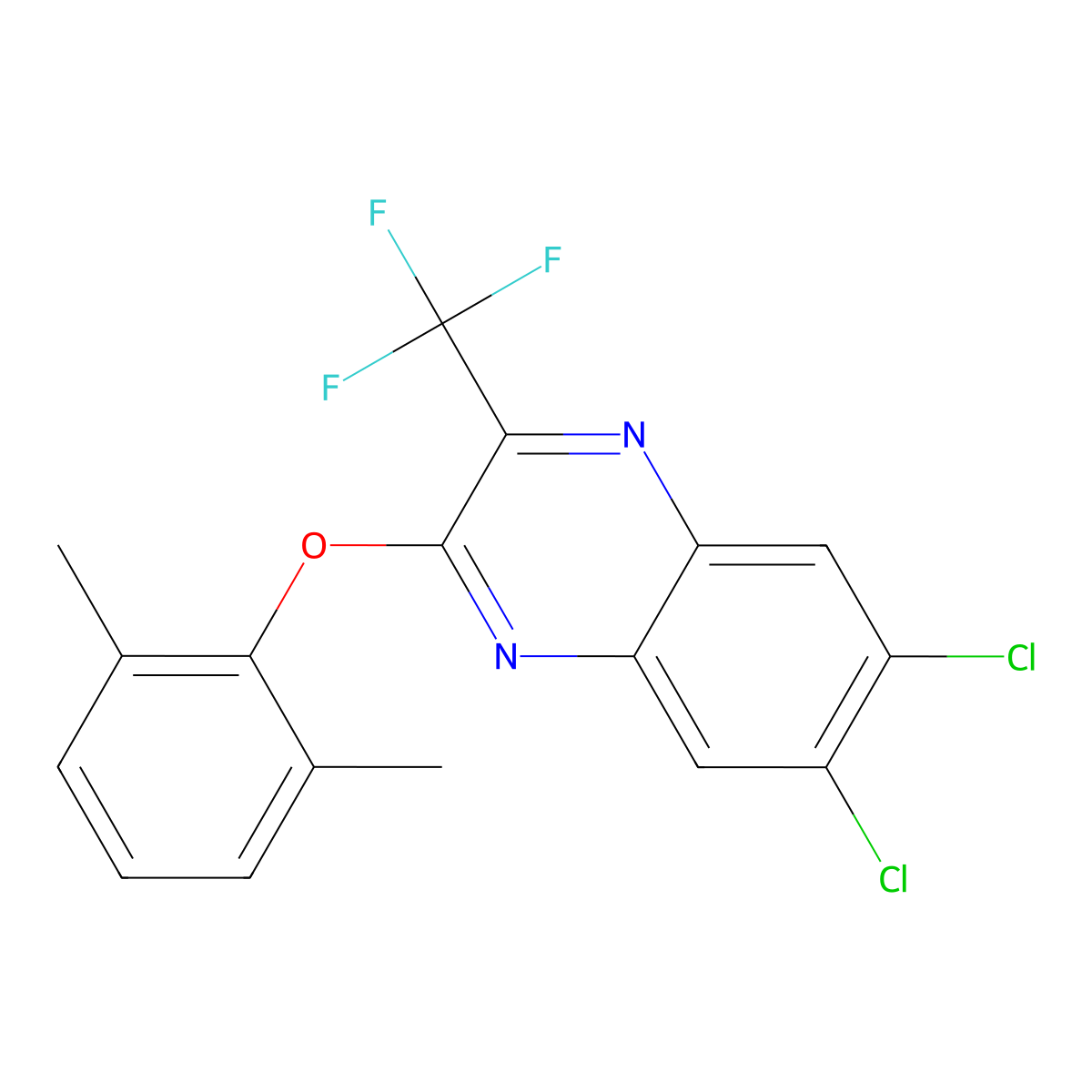 6,7-Dichloro-2-(2,6-dimethylphenoxy)-3-(trifluoromethyl)quinoxaline molecular structure, CAS 478040-15-2