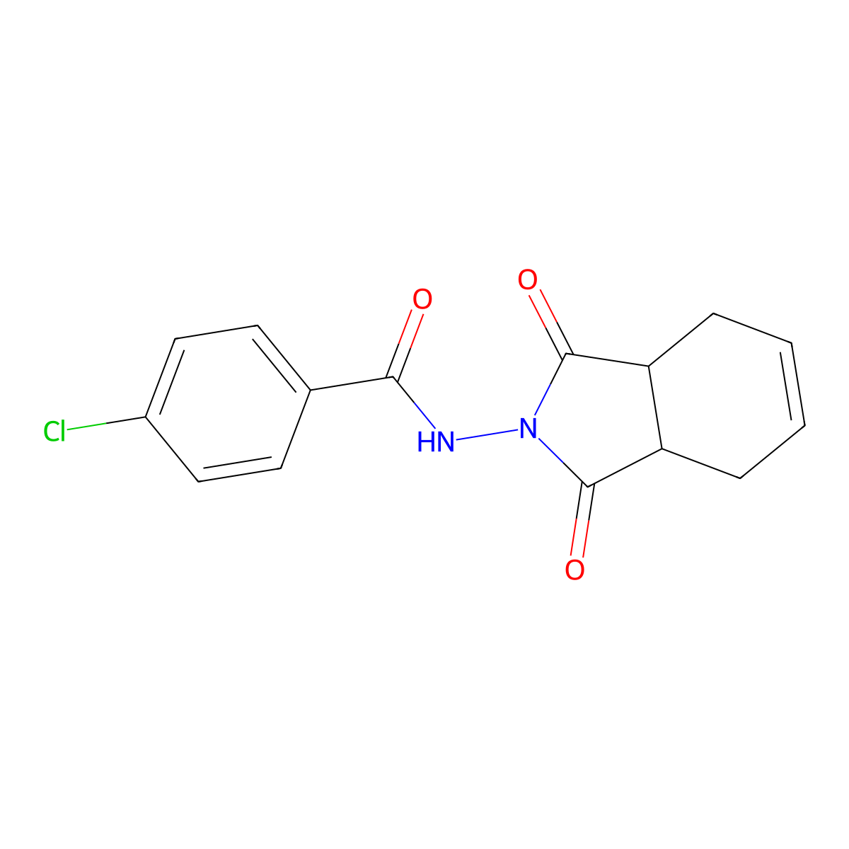 4-chloro-N-(1,3-dioxo-1,3,3a,4,7,7a-hexahydro-2H-isoindol-2-yl)benzenecarboxamide molecular structure, CAS 478040-23-2