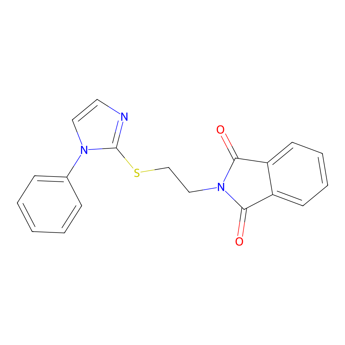 2-[2-(1-Phenylimidazol-2-yl)sulfanylethyl]isoindole-1,3-dione molecular structure, CAS 478040-25-4
