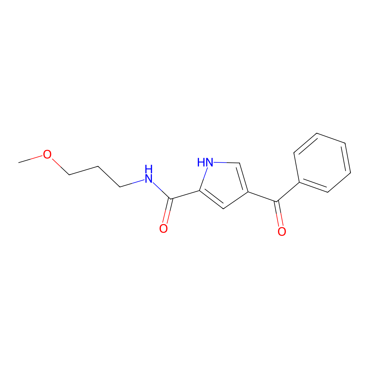 4-benzoyl-N-(3-methoxypropyl)-1H-pyrrole-2-carboxamide molecular structure, CAS 478040-28-7
