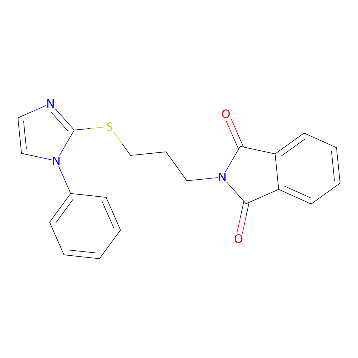 2-{3-[(1-phenyl-1H-imidazol-2-yl)sulfanyl]propyl}-2,3-dihydro-1H-isoindole-1,3-dione molecular structure, CAS 478040-30-1