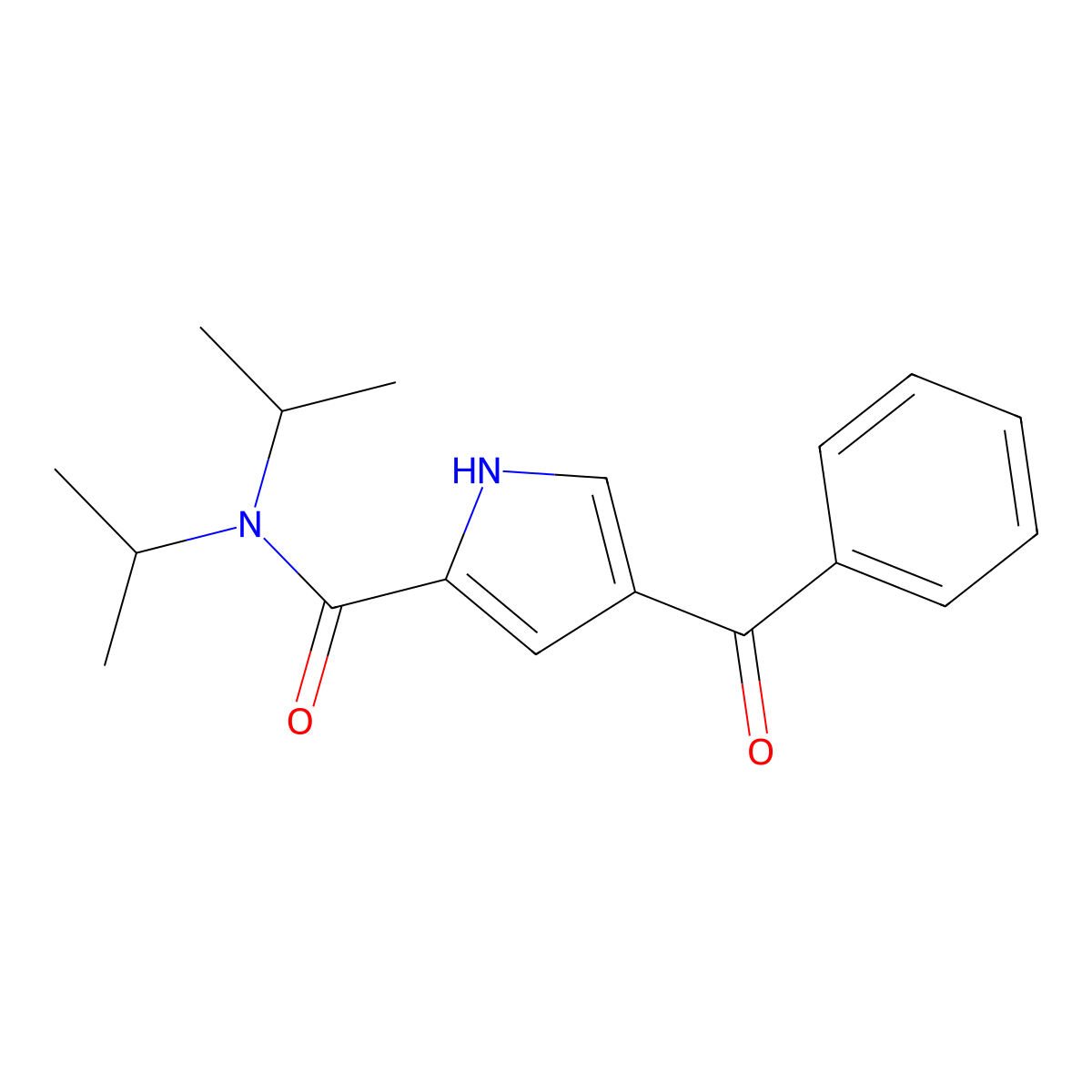 4-benzoyl-N,N-diisopropyl-1H-pyrrole-2-carboxamide molecular structure, CAS 478040-32-3