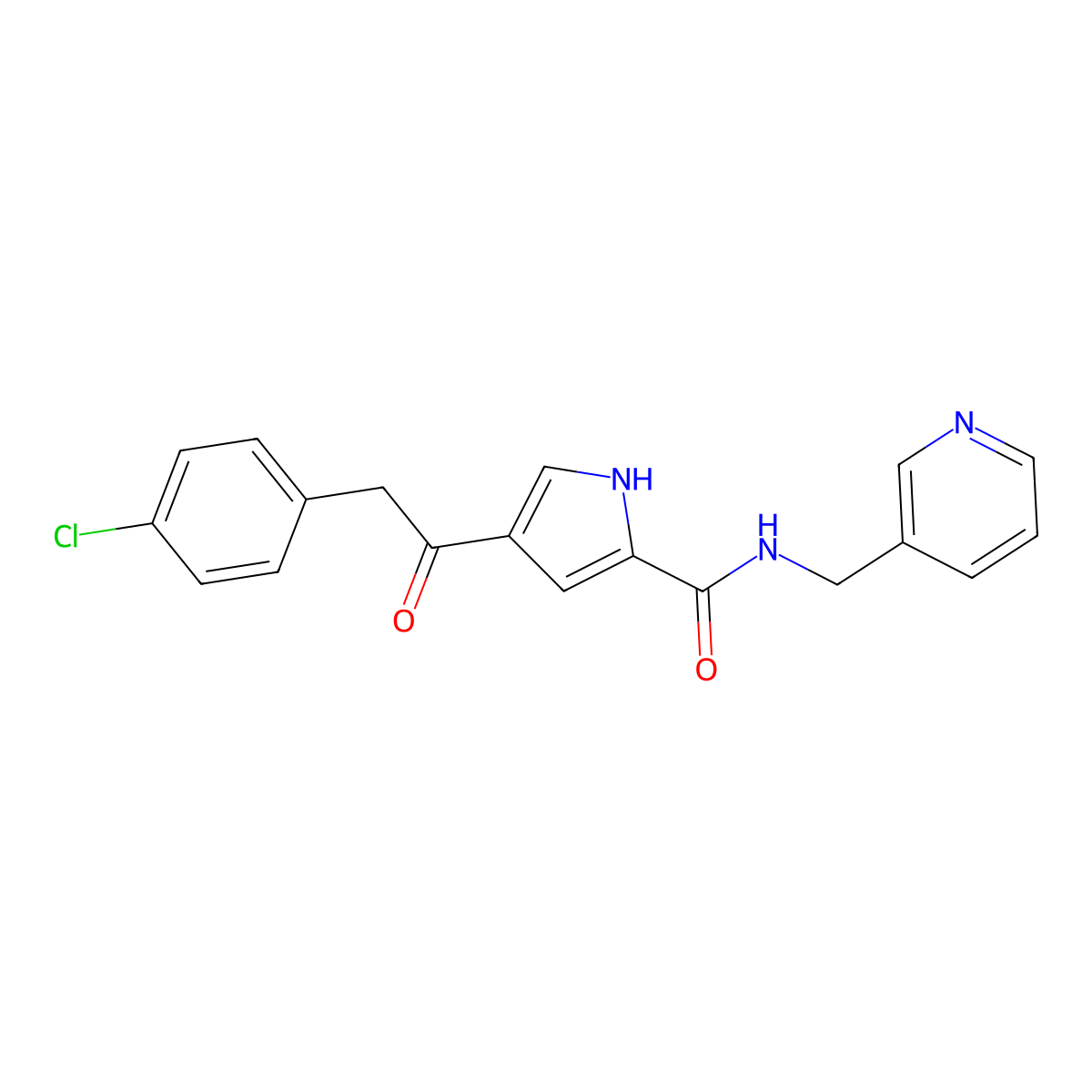 4-[2-(4-chlorophenyl)acetyl]-N-(3-pyridinylmethyl)-1H-pyrrole-2-carboxamide molecular structure, CAS 478040-33-4