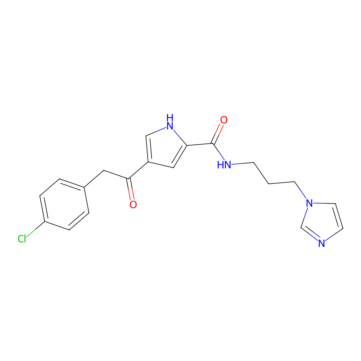 4-[2-(4-chlorophenyl)acetyl]-N-[3-(1H-imidazol-1-yl)propyl]-1H-pyrrole-2-carboxamide molecular structure, CAS 478040-37-8