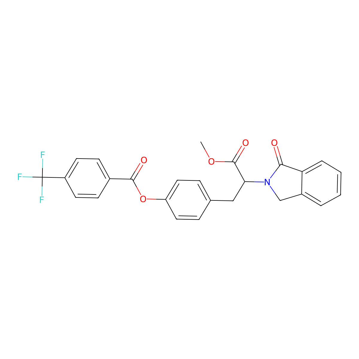 4-[3-methoxy-3-oxo-2-(1-oxo-1,3-dihydro-2H-isoindol-2-yl)propyl]phenyl 4-(trifluoromethyl)benzenecarboxylate molecular structure, CAS 478040-39-0