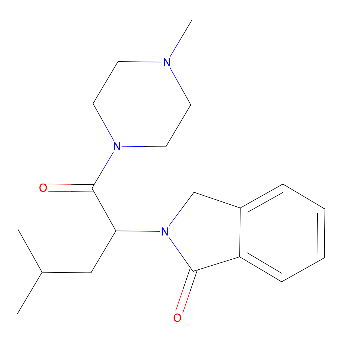 2-[4-methyl-1-(4-methylpiperazin-1-yl)-1-oxopentan-2-yl]-3H-isoindol-1-one molecular structure, CAS 478040-41-4