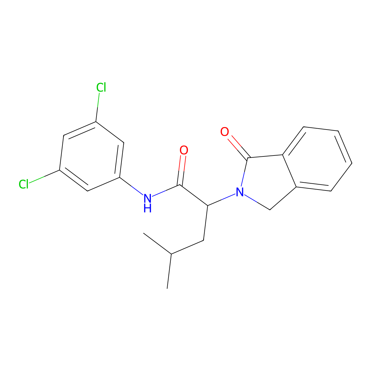 N-(3,5-dichlorophenyl)-4-methyl-2-(1-oxo-1,3-dihydro-2H-isoindol-2-yl)pentanamide molecular structure, CAS 478040-43-6